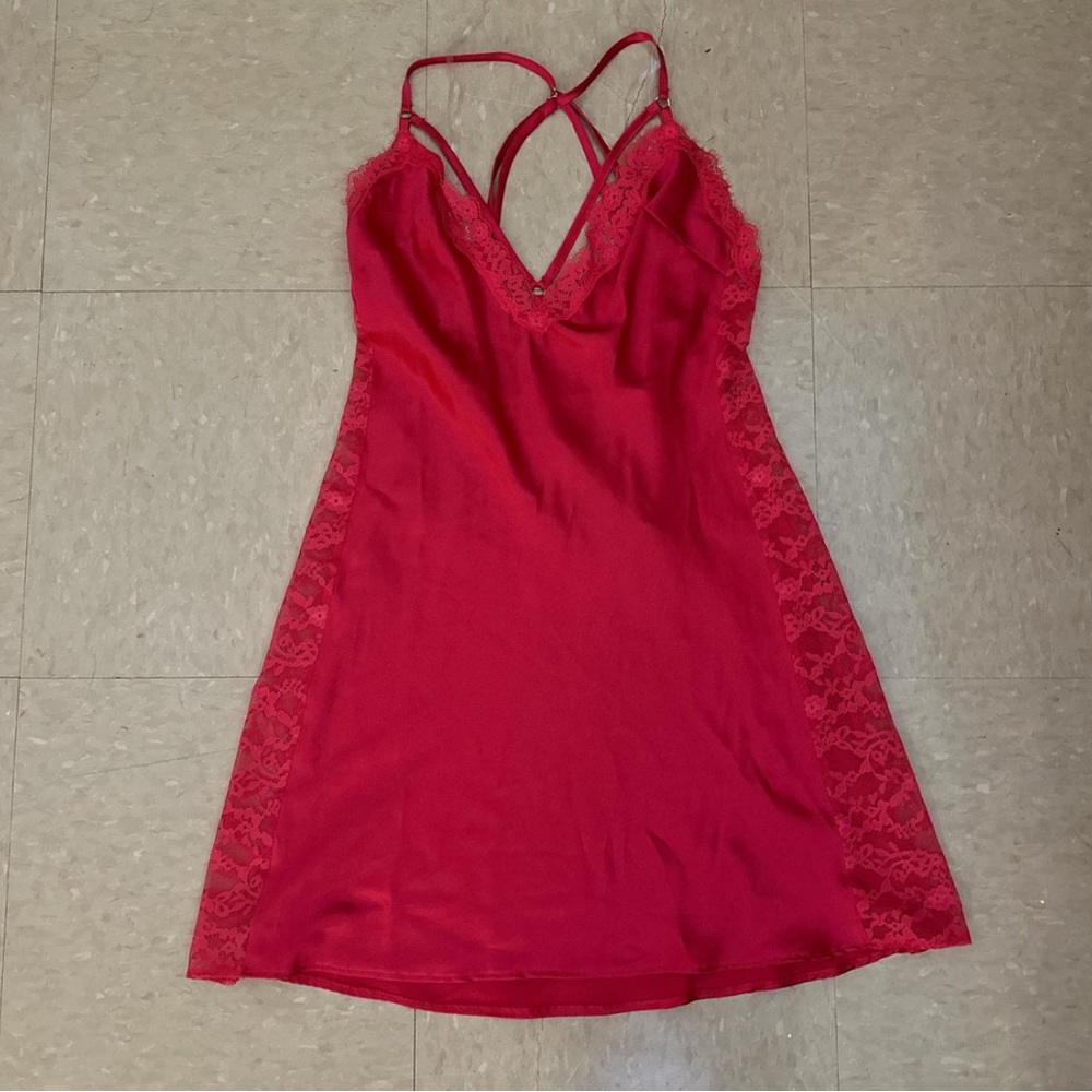 Victoria's Secret Red Satin Slip